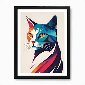 Abstract Cat 2 Art Print