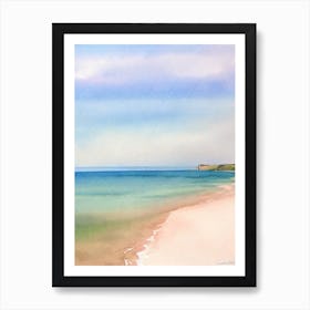 Watergate Bay Beach, Cornwall Watercolour Art Print