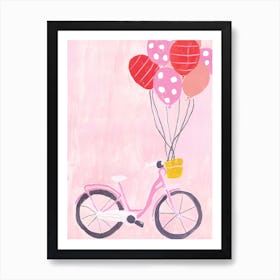 Bike and Balloons Art Print