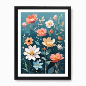 Flowers In The Garden Art Print