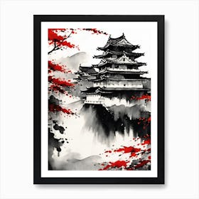 Japanese Castle Painting Art Print