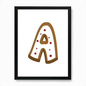 Gingerbread Decorative Letters Living Room Holiday Display 01 Art Print