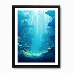 Underwater Abstract Minimalist 7 Art Print