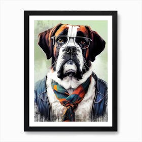 Boxer Dog animal Art Print