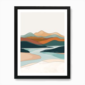 Mount Greylock Usa Color Line Drawing (6) Art Print