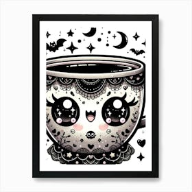 Sugar Skull Coffee Cup Art Print