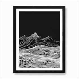 Beinn Dorain Mountain Line Drawing 2 Art Print