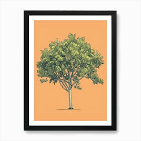 Lime Tree Minimalistic Drawing 2 Art Print