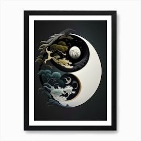 Repeat 1, Yin and Yang Illustration Art Print