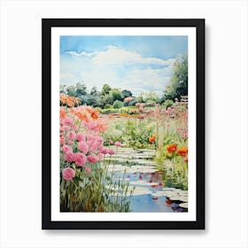 Monets Garden Usa Watercolour 3 Art Print