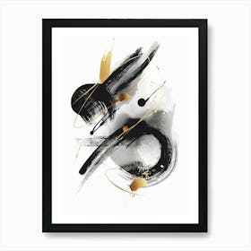 Abstract Black And Gold Painting 59 Art Print