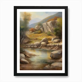 Forest Lake,Vintage Oil Painting,Farm Wall Decorations,Vintage Landscape,Vintage Landscape Oil Painting.5 1 Art Print