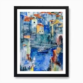 Funchal Harbour Portugal Abstract Block harbour Art Print