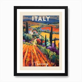 Tuscany Italy 4 Fauvist Painting Travel Poster Art Print