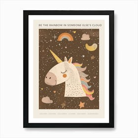 Unicorn Rainbow Doodle Illustration 2 Poster Art Print