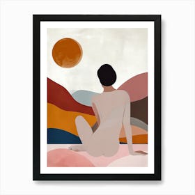 'Sunrise' Nude Boho Print Art Print