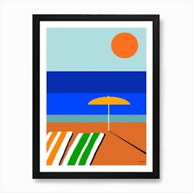 Sunset at the beach Art Print