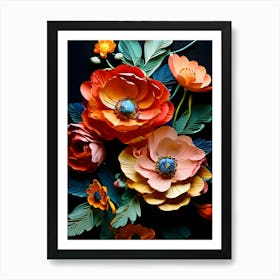 Paper Flowers 21 Art Print