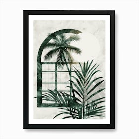 Palm Tree In The Window Art Print