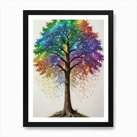 Rainbow Tree Canvas Art Art Print