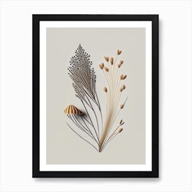 Fennel Seeds Spices And Herbs Retro Minimal 3 Art Print