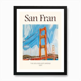 San Francisco, The Golden Gate Bridge, Poster Design Art Print