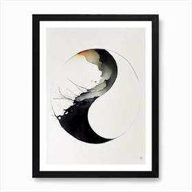 Minimal 3 Yin and Yang Japanese Ink Póster