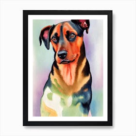 German Pinscher Watercolour Dog Art Print