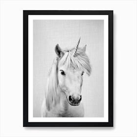 Unicorn - Black & White Art Print