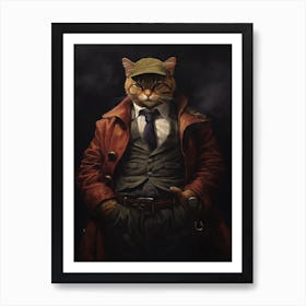 Gangster Cat Highlander Art Print