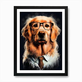 Golden Retriever Portrait animal dog Art Print