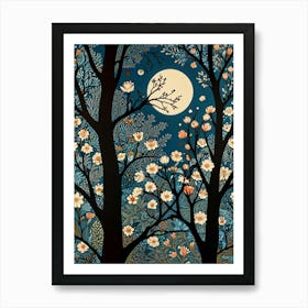 William Morris Moonlight In The Forest 1 Art Print