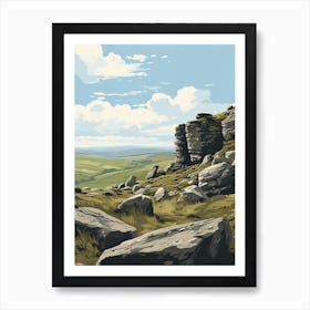 Dartmoor National Park England 2 Hiking Trail Landscape Art Print