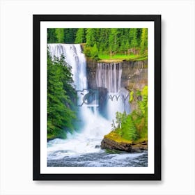 The Lower Falls Of The Lewis River, United States Majestic, Beautiful & Classic (1) Art Print