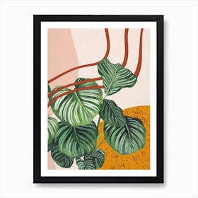 Abstract Shapes Calathea Orbifolia Plant Art Print