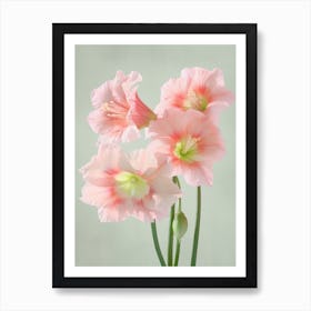Amaryllis Flowers Acrylic Pastel Colours 1 Art Print