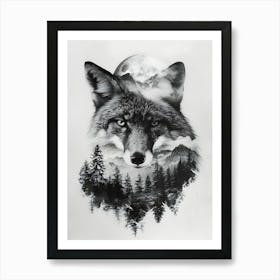 Wolf In The Forest 6 Art Print