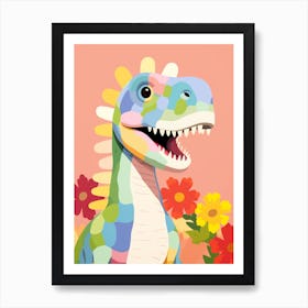 Colourful Dinosaur Saltasaurus 3 Art Print