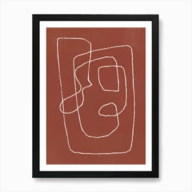 Abstract Drawing terracotta Art Print