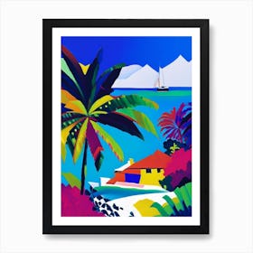 Andros Island Bahamas Colourful Painting Tropical Destination Art Print