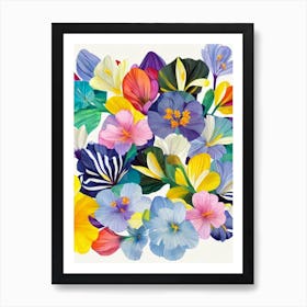 Crocus Modern Colourful Flower Art Print