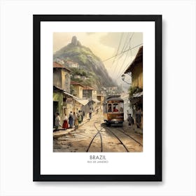 Rio De Janeiro, Brazil 4 Watercolor Travel Poster Art Print