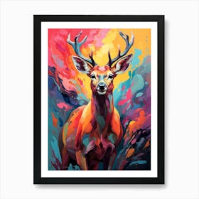 Vivid Deer Art Print