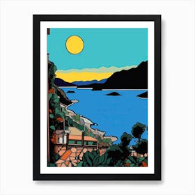 Minimal Design Style Of Amalfi Coast, Italy 4 Art Print