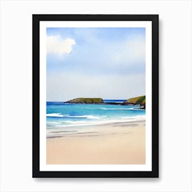 Crantock Beach 2, Cornwall Watercolour Art Print