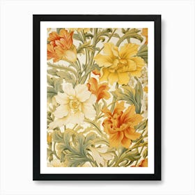 Floral Wallpaper 393 Art Print