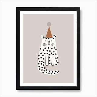 Little Leopard Taupe Art Print