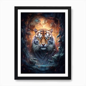 Tiger Art In Surrealism Style 2 Art Print