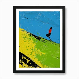 Skateboarder On A Hill Art Print