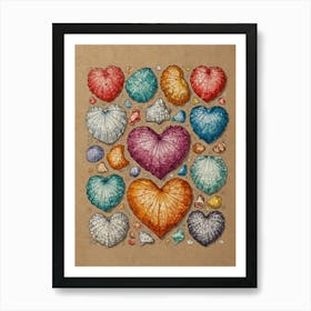 Hearts And Shells Art Print